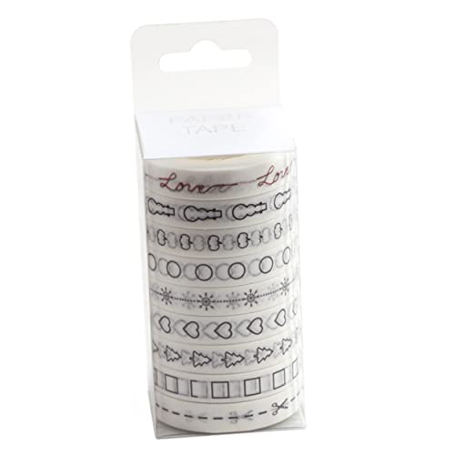 COHEALI 1 Satz Diy Washi Tape The Washi Tape Weißes Klebeband White Tape Easy to Use Tape Premium Tape Dekoratives Bastelband Schwarzes Dekor Washi Tape Abkleben Washi-klebeband 9st von COHEALI