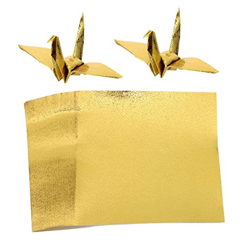 COHEALI 1 Satz Einseitiges Perlmutt-origami Papierschere Pauspapier Einseitiges Papier Glitzerndes Dekorationspapier Diy Kunstprojekte Papier Papierhandwerk Falten Golden 100 Blatt von COHEALI