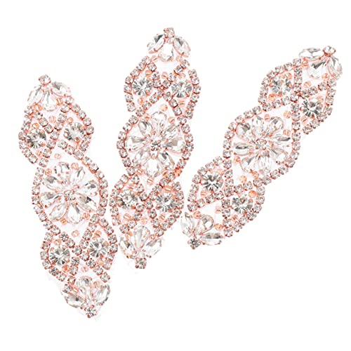 COHEALI 1 Satz Gürtel Strass-patch Strasssteine ​​für Kleidung Kristall-patch-applikationen Bastelzeug Rhinestones Bügel Kleidungsstück Patches Fleckendekor Für Zuhause Rose Gold 3st von COHEALI