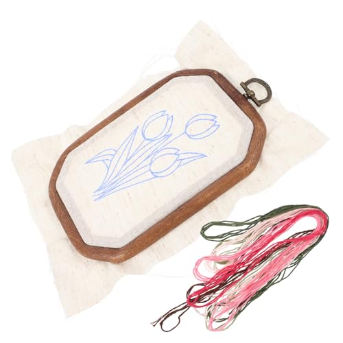 COHEALI 1 Satz Kreuzstichset Sticksets für Anfänger Sticktuch mit Mustern Bausätze für Anfänger embroidery kit embroidery set Stickgarn für den Haushalt handgefertigte Stickpackungen Holz von COHEALI