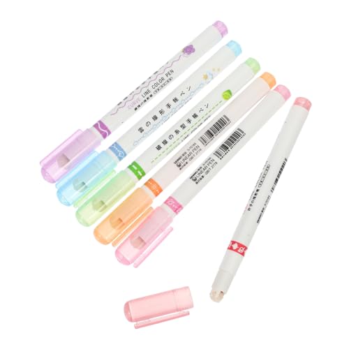 COHEALI 1 Satz Kurven Textmarker Set Textmarker Textmarker Pinsel DIY Sammelalbum Marker Buch Textmarker Markierungsstift Textmarker Notiz Textmarker Für Studenten Büro 6 Stück von COHEALI