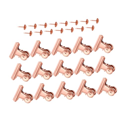 COHEALI 1 Satz Lange Clip Aus Metall Mini-ordner Industrielle Clips Strapazierfähiger Binder Binderclip Binder Büroklammern Kleine Heftklammern Draht Miniclips Rose Gold Eisen von COHEALI