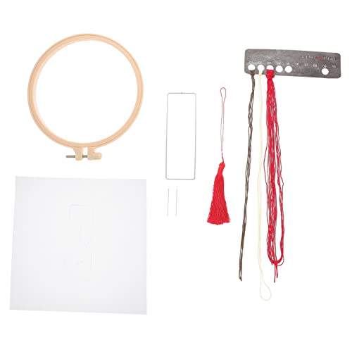 COHEALI 1 Satz Lesezeichen Handstickerei basteln Sie gestempelte Reifen DIY-Stickmaterialien Stickgarn-Kit bookmarks photostickomni Stickset Pflaume DIY stickerei handwerk Organza rot von COHEALI