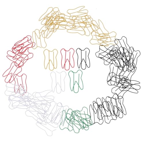 COHEALI 1 Satz Notizklammern Büroklammerhalter Für Waschbecken Dokument Büroklammer Bürobedarf Süßer Klipp Zahnförmige Büroklammern Cartoon Büroklammern Fotoclip Partygeschenk 50 Stück von COHEALI