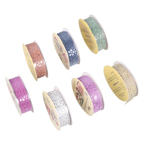 COHEALI 1 Satz Papierklebeband Selber Machen Buchdekorationen Farbband Tagebuch Klebeband Washi Tape Zum Verpacken Von Geschenken Party-washi-tape Glitzerndes Spitzenband Buchband 7st von COHEALI