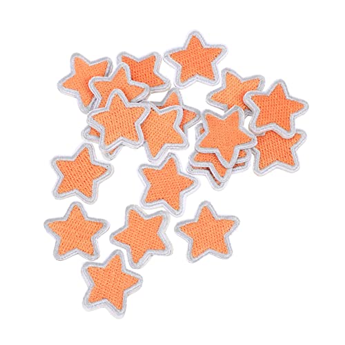 COHEALI 1 Satz Pentagramm-patch Säckchen Packetbandrollen Übergardine Selbstklebende Patches Sterndekor Stickerei Diy Kleidung Patches Gestickte Aufnäher Für Kleidung Polyester Orange 20st von COHEALI