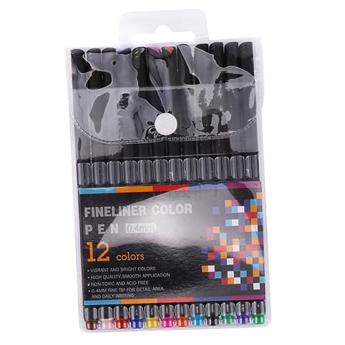 COHEALI 1 Satz Strich Strich Und Strich Schreibkladde Kalligraphie-stifte Graffiti Stift Zeitschriftenmarker Scrapbooking-stifte Neutraler Filzstift 0,4 Mm Markierungsstift Plastik 12st von COHEALI