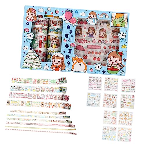 COHEALI 1 Satz Taschenband Tagebuch Klebeband Diy Washi Tape Süße Scrapbook-aufkleberband Kinder Stationär Farbiger Kanal Kawaii-etikettenaufkleber Malerband Retro-dekor Papier von COHEALI