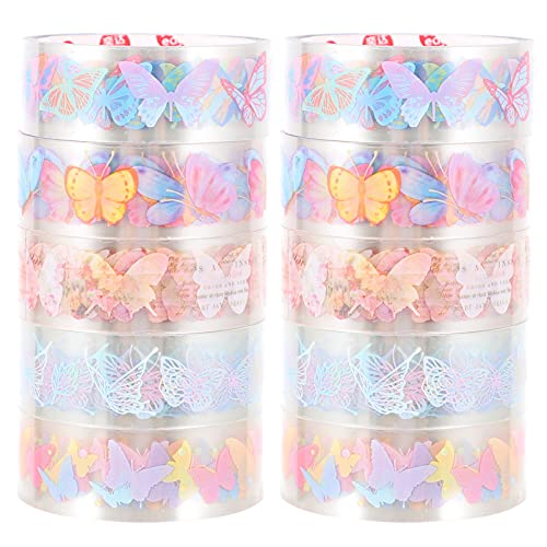 COHEALI 1 Satz Transparentes Washi-tape Scrapbooking-klebeband Klares Washi-tape The Washi Tape Farbiges Klebeband Funky Aufkleber Haustier-albumband Haustierband Selber Machen 10 Rollen von COHEALI