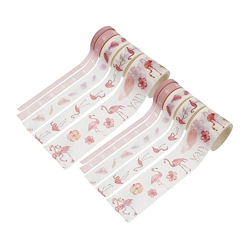 COHEALI 1 Satz Washi-taschenband Sticker Weihnachten Aufkleber Weihnachten Stickbilder Aufkleber Zubehör Umschlagaufkleber Zeitschriftenaufkleber Scrapbook-aufkleber Papier Rosa 10 Rollen von COHEALI