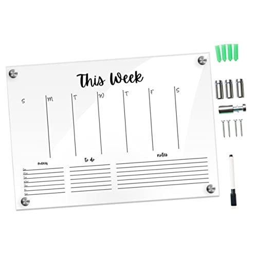 COHEALI 1 Satz Wochenplanertafel Trocken Abwischbares Message Board Transparenter Notizblock Einfache Memoboards Whiteboard Trocken Abwischbar Klares Whiteboard Schulnotiztafel Metall von COHEALI