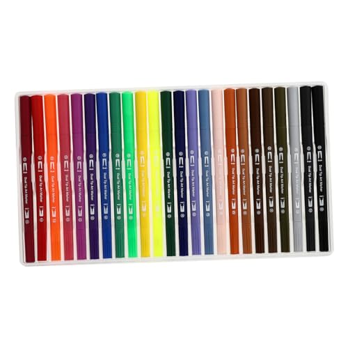 COHEALI 1 Schachtel Doppelseitiger Aquarellstift Flüssiger Textmarker Kartenherstellung Stift Metallmarkierungsstifte Tragbare Zeichenstifte Dual-tip-marker Stifte Für Gemälde Plastik von COHEALI