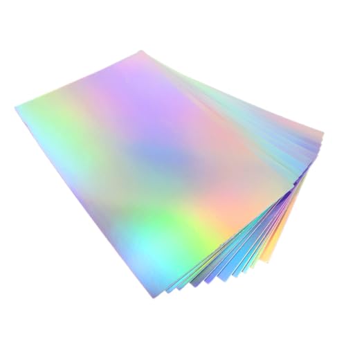 COHEALI 10 Blätter Regenbogen-karton Metallisch Reflektierender Karton Spiegelreflektierender Karton Dicker Karton Bunter Karton Glänzende Bastelbögen A4 - Regenbogenkarte Papier von COHEALI