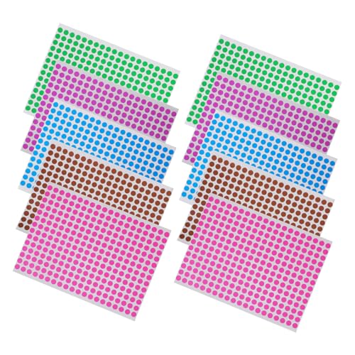 COHEALI 10 Blatt Farbige Aufkleber Farbige Kreisaufkleber Umschläge Verschlussetiketten Runde Punktetiketten Selbstklebende Punktaufkleber Selbstklebende Codierungsetiketten von COHEALI
