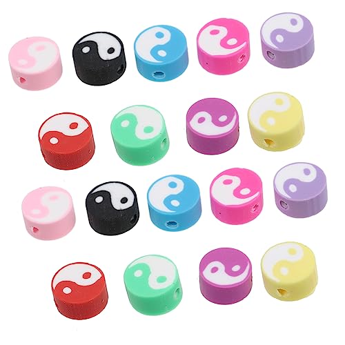 COHEALI 100St Polymer-Tai-Chi-Perlen Buntes Armband mit losen Perlen Schmuck für Kinder bracelet beads armbandperlen charms anhänger lose Yin-Yang-Perlen Armband lose Perlen Polymer-Ton von COHEALI