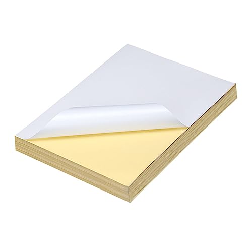 COHEALI 100St selbstklebendes Druckpapier selbstklebendes Schreibpapier glänzendes Druckerpapier Tinte Aufkleberpapier einschlagpapier A4-Etikettenpapier A4 Schreibmaschinenpapier Weiß von COHEALI