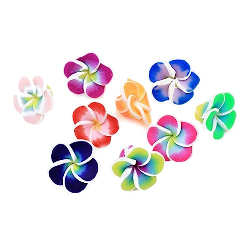 COHEALI Haarspange-set mit Blumen-ziegelsteinen Aus Polymer-ton Plumeria-blumen 8 X 15 X 15 Mm Dekorative Accessoires für Strandpartys und Hochzeiten von COHEALI