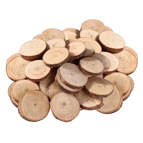 COHEALI 100st Fotorequisiten Aus Holz Baumplatte Baumrindenstammscheiben Natürliche Runde Chips Baum Runden Handgemachte Diy Holzscheiben Runde Holzscheiben Protokoll von COHEALI