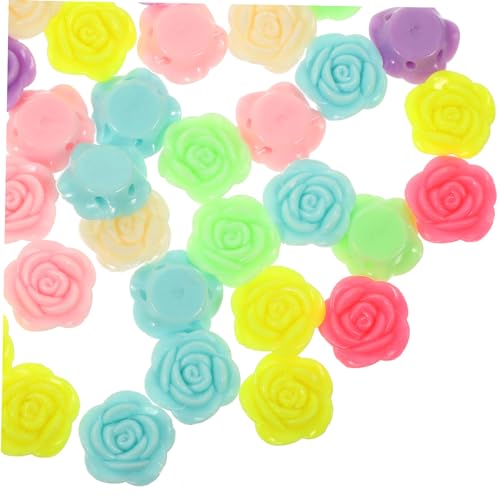 COHEALI 100st Rosen Perlen Rosenblüten-flatback Miniblumen Zum Basteln Rosenperlen Diy Schmuck Lose Perlen Rose Lose Perlen Perlen-anhänger Dekorative Perlen Schmuckperlen Diy-perlen Harz von COHEALI