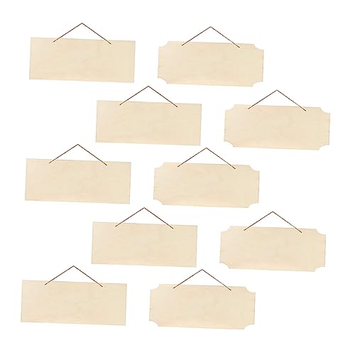 COHEALI 10st Hängendes Holzschild Unvollendet Diy Hängendes Schild Wand-whiteboard Leere Schilder Für Das Handwerk Holztafel Leeres Holzschild Leere Holzschilder Für Das Handwerk Hanfseil von COHEALI