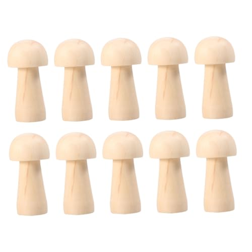 COHEALI 10st Pilzpuppe Aus Holz Kinderpuppen Diy-peg-puppe Unfertige Diy-puppe Pilz Spielzeug Specht Puppe Für Kinder Peg-puppen-kit Kinderspielzeug Für Kinder Bambus von COHEALI