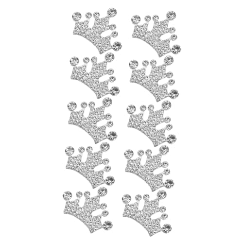 COHEALI 10st Volldiamantkronenzubehör Nageldekor Kuchendekoration Perlenhaarspangen Strasssteine ​​für Nägel Minikronen Zum Basteln Abschlussball Haarspangen Verzierungen Kristall Silver von COHEALI