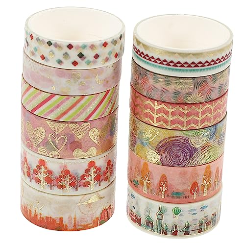 COHEALI 12 Rollen klassische thematische Aufkleber DIY Washi Tape Klebebänder Band basteln für kinder bastelmaterial für kinder Handkontenbänder ästhetisches Washi-Tape Japanisches Papier von COHEALI