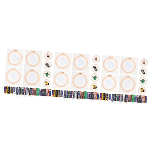 COHEALI 12 Sätze Kreuzstich Für Kinder Stickzubehör Sticksets Für Erwachsene Kinder Basteln Schöner Stickanhänger Stickerei-diy-kit Für Kinder Stickerei-kits Cross-starter-kit Polyester von COHEALI