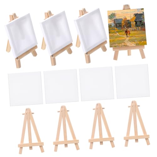 COHEALI 12 Sätze Malstaffelei Leinwandständer Tisch Staffelei steht Mini- und Staffelei Miniatur painting set for bastel set Künstlerleinwand easel tischdeckenklammern Bambus von COHEALI