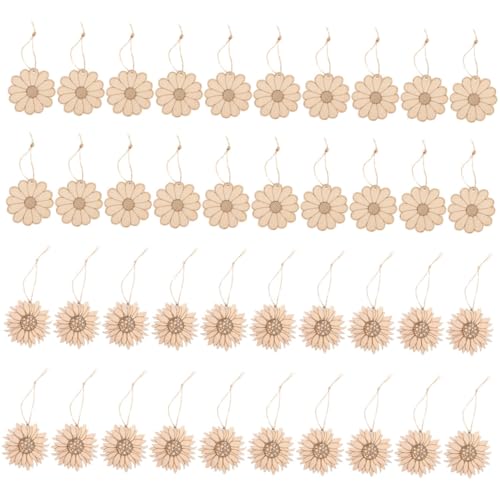 COHEALI 120 Stk Hohle Sonnenblume aus Holz zum Selbermachen Holzblumen DIY Holzblumen Basteln Blumen zum Basteln Blumen hängende Ornamente Sonnenblumen basteln Holzformen zum Basteln von COHEALI