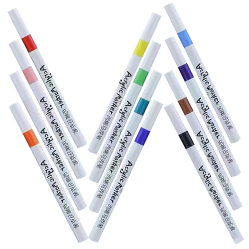 COHEALI 12St Acrylmarker acrylic markers colored pencils wachskreide Zeichenstift pastel pens Farbstifte Farbmarkierungen Keramik zum bemalen farbige Malstifte Graffiti-Marker Plastik von COHEALI