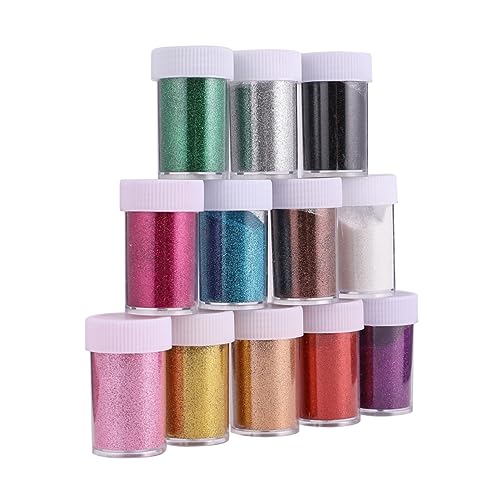 COHEALI 12St -Glitter-Pulver Flasche Glitter-Perlen-Pulver Glitzerpulver Pailletten Glitzerpuder für Nägel nail pigment powder nail glitter glitzer nagellack glitzernder Nagelstaub von COHEALI