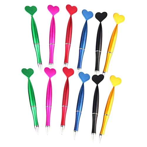 COHEALI 12St Kugelschreiber schreibutensilien schreibkladde office zubehör herzform Clip auf den oberen Stift Büroschreibstift Wohnaccessoires Stift für den täglichen Gebrauch Abs Colorful von COHEALI