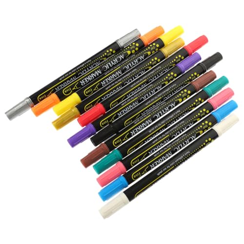 COHEALI 12St Pinsel acyllackfarbe stifte schreibkladde Doppelspitze Acrylfarbenstift Acrylfarben Stifte schuler Marker für Leinwandfarbe Becher Stifte Farbstifte Acrylfarben-Marker Plastik von COHEALI