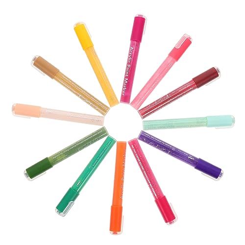 COHEALI 12st Acrylstift Aquarellstift Bastelfarbe Marker Zeichnen Farbmarkerstift Malstifte Für Scrapbooking Farbmarker Zum Malen Grußkarten Markierungsstift Stift Für Kunstmalerei Plastik von COHEALI