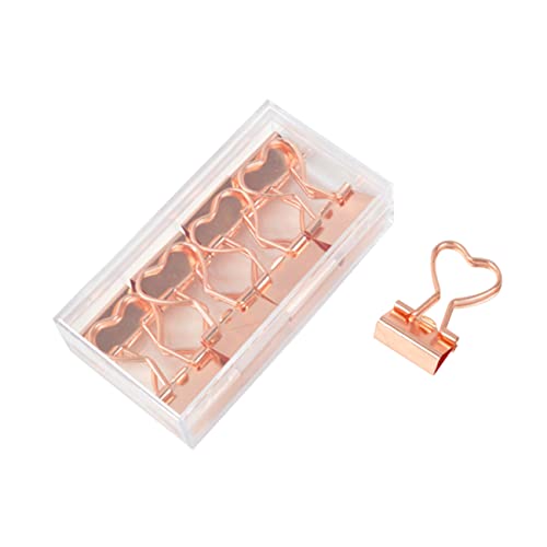 COHEALI 12st Notizen Brief Büroklammer Dekorative Büroklammern Roségoldener Clip Herzförmiger Clip Rose Gold von COHEALI