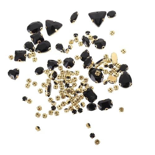 COHEALI 130St Accessoires annähen schmucksteine gems craft Kleidungsstück DIY-Materialien dekorativer Strass basteln bastelset dekorative kleidung strass Strasssteine ​​aufnähen Glas Black von COHEALI