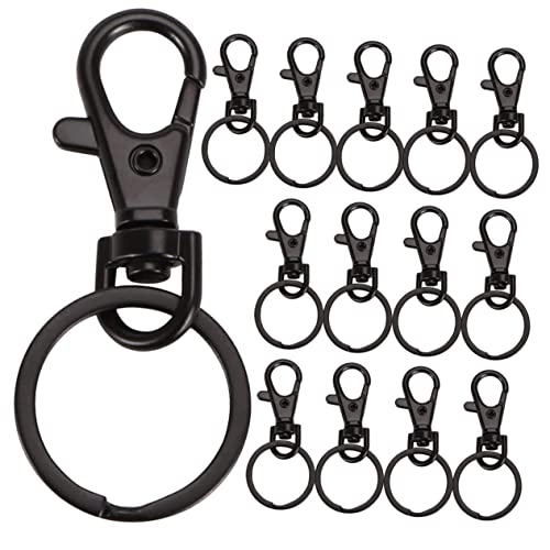 COHEALI 15St Karabiner Schlüsselanhänger Bulk-Schlüsselringe Schlüsselanhänger-Bastelset schwenken bastelbedarf carabiner hook Schlüsselanhänger Hakenclip Schlüsselbundringe Metall Black von COHEALI