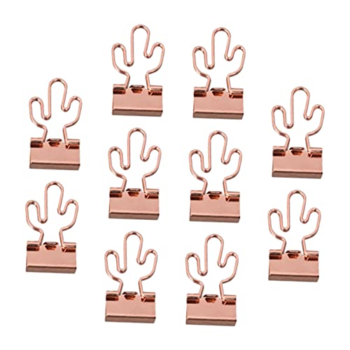 COHEALI 15st Büroordner Roségoldene Binderclips Scrapbooking Katze Büroklammern Kaktus-binderklammern Büromarkierungsclips Aktenordner in Roségold Ordner Für Bürobedarf Rose Gold Metall von COHEALI