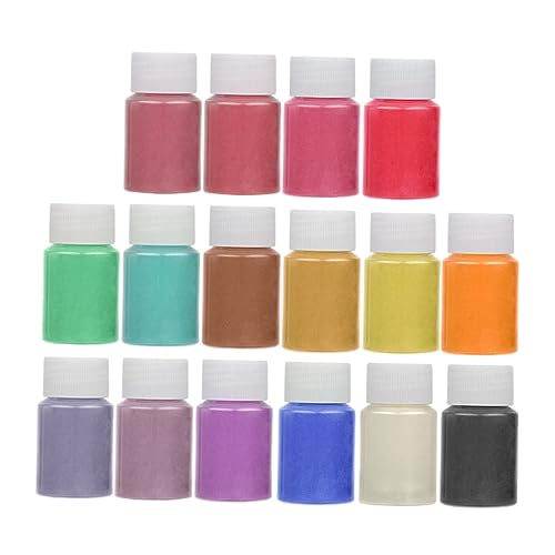 COHEALI 16 Kristall-Epoxy-Pigment mica pulver mica powder Perlglanzpigment meliss natürliches Glimmerpulver flüssige Kerzenfarbe flüssigseife Pigmentpulver zum Basteln Epoxid-Kunstpulver von COHEALI