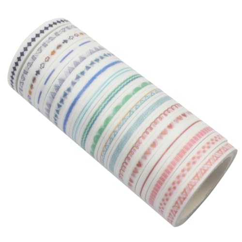 COHEALI 18 Rollen Fotoalbumband Dekoratives Washi-tape Scrapbooking-aufkleber Papierklebeband Selber Machen Süßes Washi-tape Scrapbook-fotoalben Gestreiftes Fotoalbum Tagebuch Klebeband von COHEALI