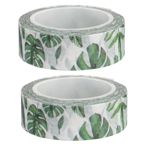 COHEALI 2 Rollen Monstera Blatt Papierband Weihnachten Dekoratives Klebeband Washi Tapes Kassettenband Antikes Masking Bastel Washi Japanisches Washi Tape Verzierungen von COHEALI