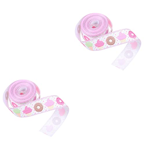 COHEALI 2 Rollen Schleife Organzabänder zum Basteln Wickelband Scrunchie-Band Zitronenband Sommerband ribbon ripsband Bedrucktes Geschenkband Polyesterband Geschenkverpackungsband von COHEALI