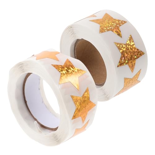 COHEALI 2 Rollen bunte diy-aufkleber Aufkleber aus Washi-Papier dekor DIY dekor scrapbook scheckheft dekorative Basisaufkleber stern DIY aufkleber Kupferplattenaufkleber Golden von COHEALI