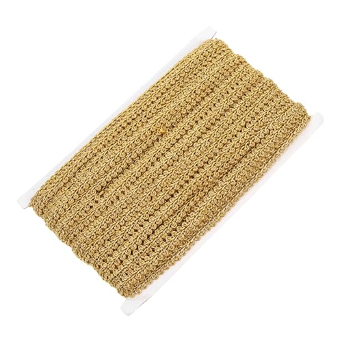 COHEALI 2 Rollen wellige Spitze house decoration tischdecke makramee Vorhangspitze Spitzenvorhang Verpackungsband dekorative Spitzen Vorhang dekorativer Besatz Polyester Golden von COHEALI