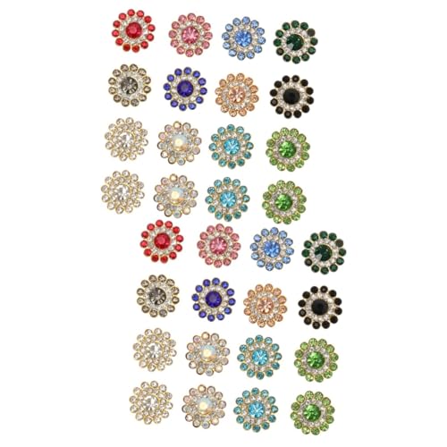 COHEALI 2 Sätze 14mm Sonnenblumenbohrer Strass-anhänger Glänzende Verzierungen Strasssteine Strass-patches Strass-flatback-dekore Strassverzierungen Selber Machen Legierung 100 Stück * 2 von COHEALI