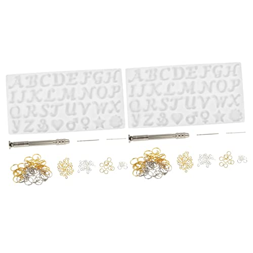 COHEALI 2 Sätze Alphabet-Die-Set DIY zubehör Ohrringformen Schmuck-Kits buchstaben anhänger buchstaben kettenanhänger Anhänger zur Herstellung von Formen hängende Charme-DIY-Form Kieselgel von COHEALI