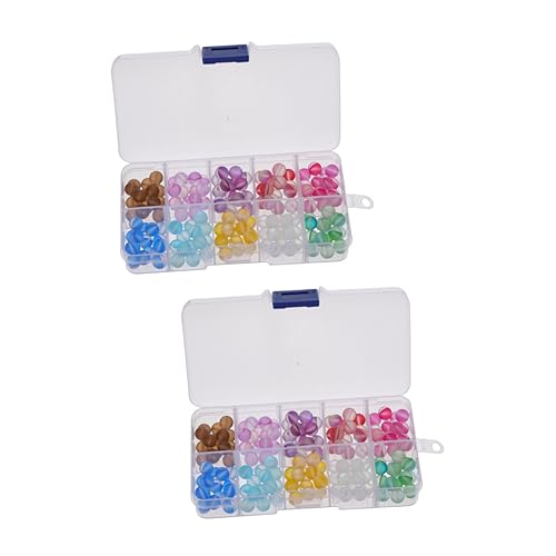 COHEALI 2 Sätze Glitzerstein Lose Perlen Schmuckhalskette Runde Gefrostete Perlen Diy-perlen Schmuck Herstellen Schmucksteine Frosted Flash Lose Perlen Abstandsperlen Glas 150 Stück * 2 von COHEALI