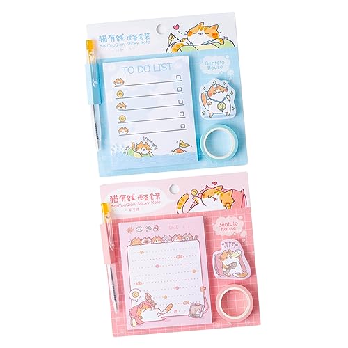 COHEALI 2 Sätze Pad-Papier Scrapbooking-Klebeband Briefpapier Blockpapier Selbstklebender Planer haftnotizen klebezettel stickynotes memo erinnerungsbuch Selbstklebende Notizen Notizblock von COHEALI