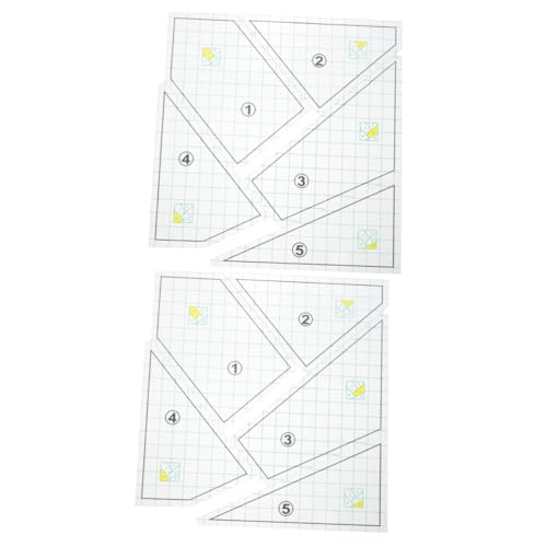 COHEALI 2 Sätze Patchwork-lineal Quiltschablonen Quiltlineale Nähen Schneidlineal Zum Nähen Quiltlineal Und Schablonen Schneidelineal Nähen Quiltlineale Zum Schneiden Plastik 5 Stück * 2 von COHEALI